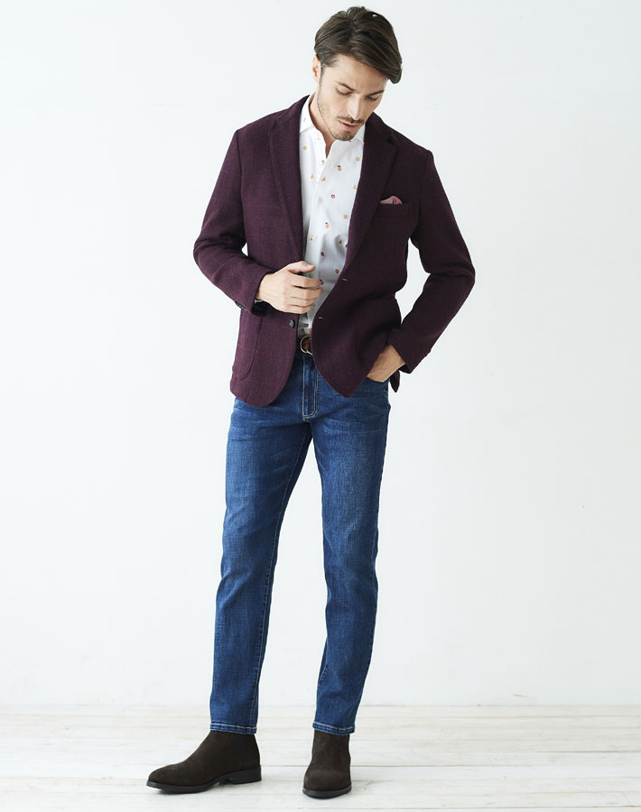 Sale ウィンドウペンハリスツイードジャケット 英国 ワイン 5 G Stage ジーステージ メンズウエアg Stage