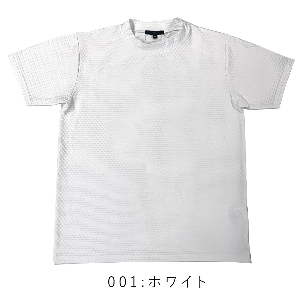 イタリア生地 Tシャツ ジャガードジャージ モックネック ゴルフスタイル ホワイト ブルー ブラック G Stage ジーステージ メンズウエアg Stage