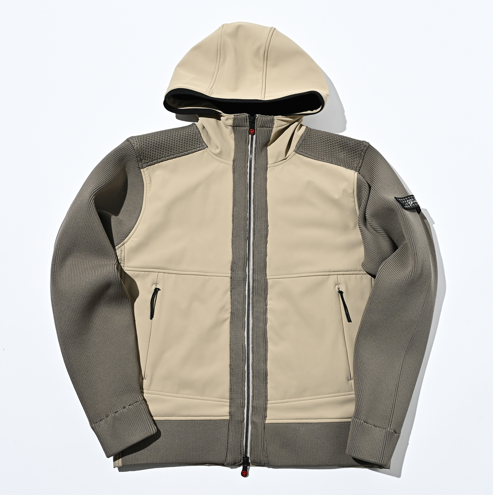 鹿の子編みニットコンビダウン