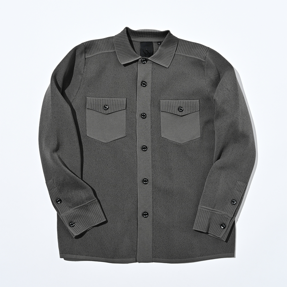 ミラノリブニットシャツジャケット