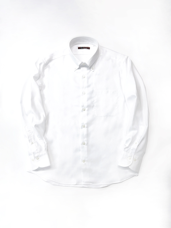 天然コットン100% ジャガード長袖ドレスシャツ